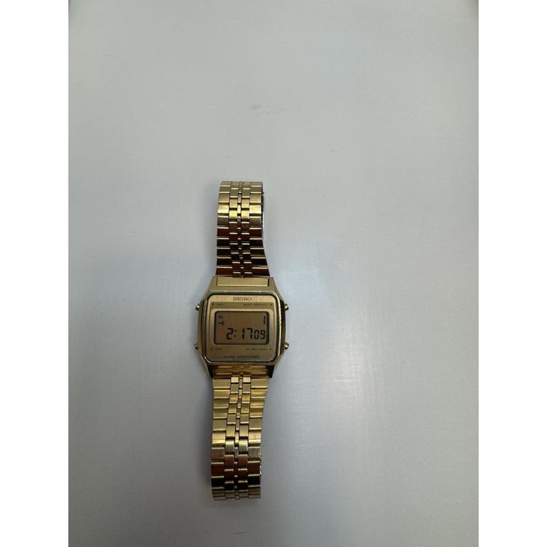 Seiko Vintage Gold Digital Alarm Chronograph Watch A914-5409 Working From 80s bild 3