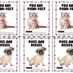 School Valentines Dogs and Cats