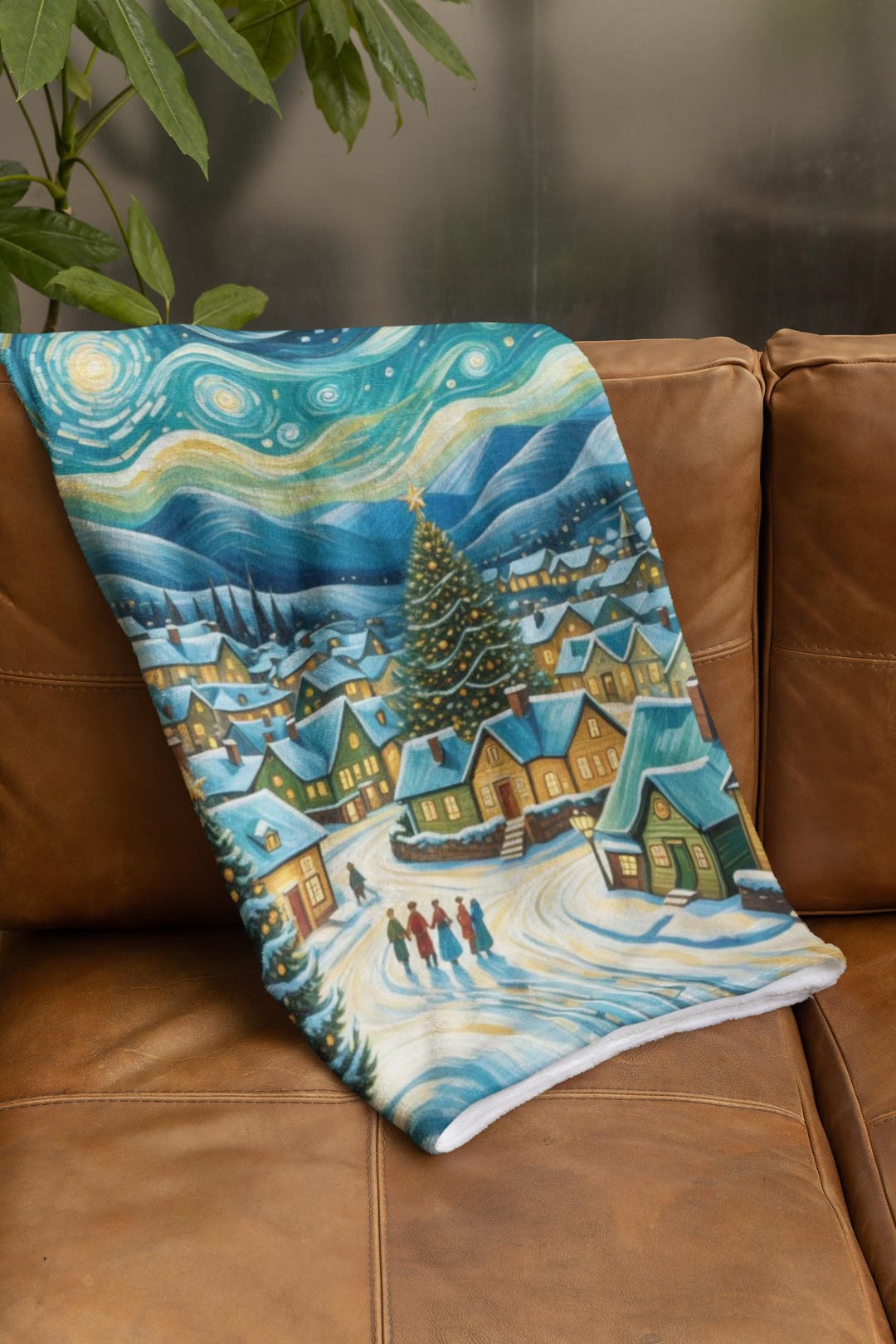 Snowy Village Cheer Quilted Blanket NCU0VL822