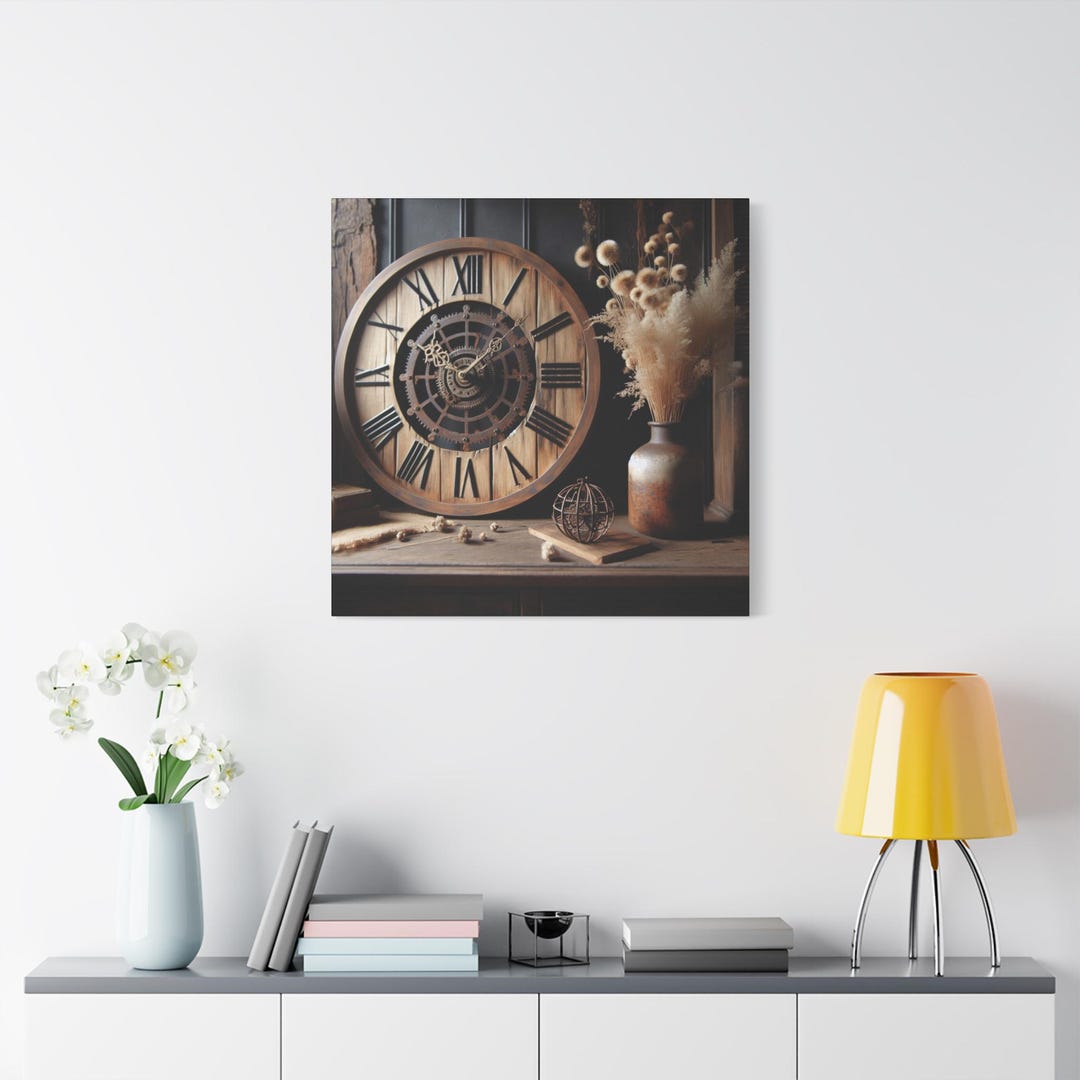 Vintage Rustic Wall Art, Decorative Clock Print for Home Decor, Elegant ...