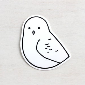 Snowy Owl Vinyl Sticker Bird Illustration Cute Sticker