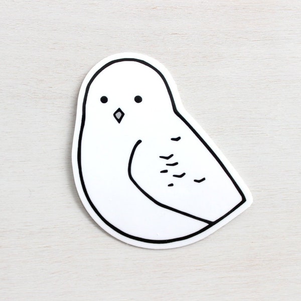 Snowy Owl Vinyl Sticker Bird Illustration Cute Sticker