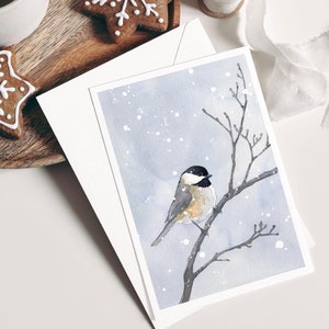 Meise im Schnee Winter Urlaub Karte