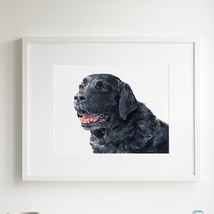 Impression d'art chien de laboratoire noir Labrador retriever aquarelle, édition limitée 8 x 10 image 3
