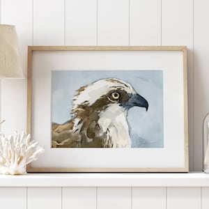 Fischadler Aquarell Malerei Küstenvogel Wand Kunst Druck