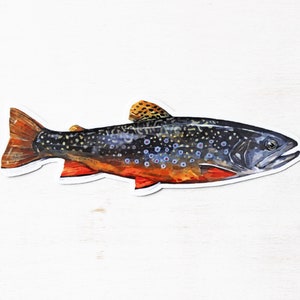 Brook Trout Sticker Flyfishing Woodland Laptop Sticker Waterproof Vinyl Art Sticker Decal