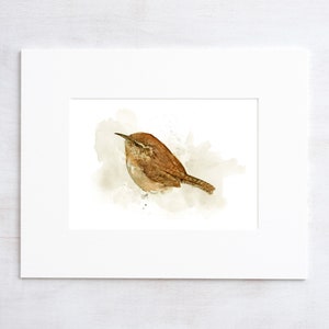 Carolina Wren Watercolor Painting 5x7 Print