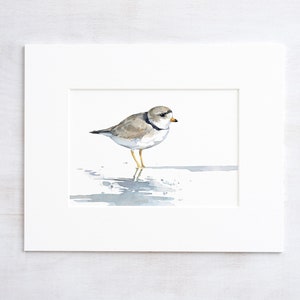 Piping Plover aquarel print strandloper strand schilderij Birdwatcher cadeau afbeelding 2