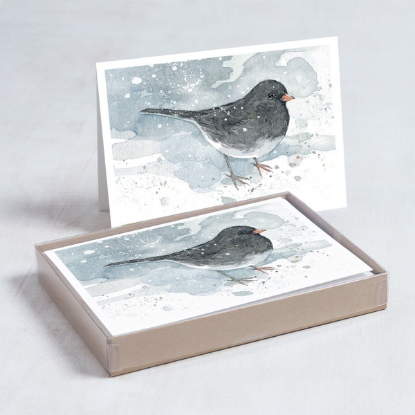 Junco in Snow Christmas Card Set Winter Bird Stationery Audubon Card Set