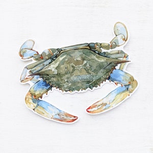 Blue Crab Sticker Vinyl Crab Art Sticker Maryland Crab