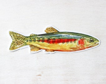 Golden Trout Sticker Flyfishing Animal Laptop Sticker Waterproof Vinyl Art Sticker Decal