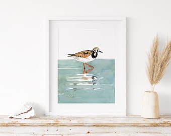 Ruddy Turnstone Shorebird Kunstdruck Strand Strandläufer Wand-Dekor