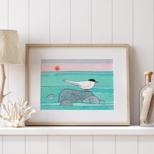 Tern Watercolor Beach Art Print Coastal Wall Art Kids Room Decor