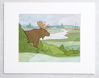 Misty Elch Kunstdruck Tier Kinderzimmer Wanddeko