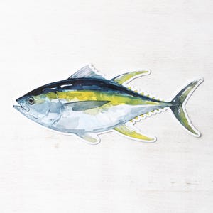 Yellow Fin Tuna Sticker Waterproof Ocean Fish Sticker