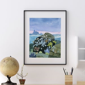 Tidepool aquarel Art Print nautische oceaan muur kunst kust muur decor afbeelding 7