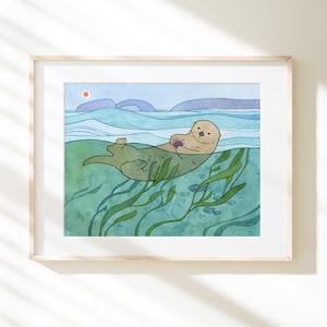 Seeotter Aquarell Kunstdruck
