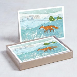 Jeu de cartes de Noël renard roux pour les vacances d'hiver