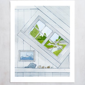 Witch Window Watercolor Art Print: Architectural Wall Decor
