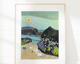 Steg Strand Kunstdruck Küsten Ozean Wandkunst