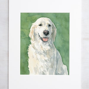 English Retriever Watercolor Limited Edition Print White Cream Retriever Painting