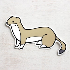 Weasel Vinyl Sticker Whimsical Animal Illustration