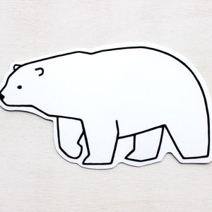 Polar Bear Sticker Vinyl Animal Art Sticker Water Bottle Decal