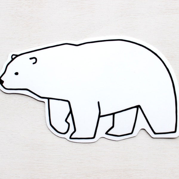 Pegatina de oso polar, pegatina de vinilo con diseño de Animal, botella de agua