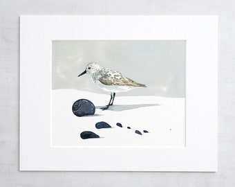 Sandpiper Watercolor Print Coastal Wall Art Shorebird Beach Decor