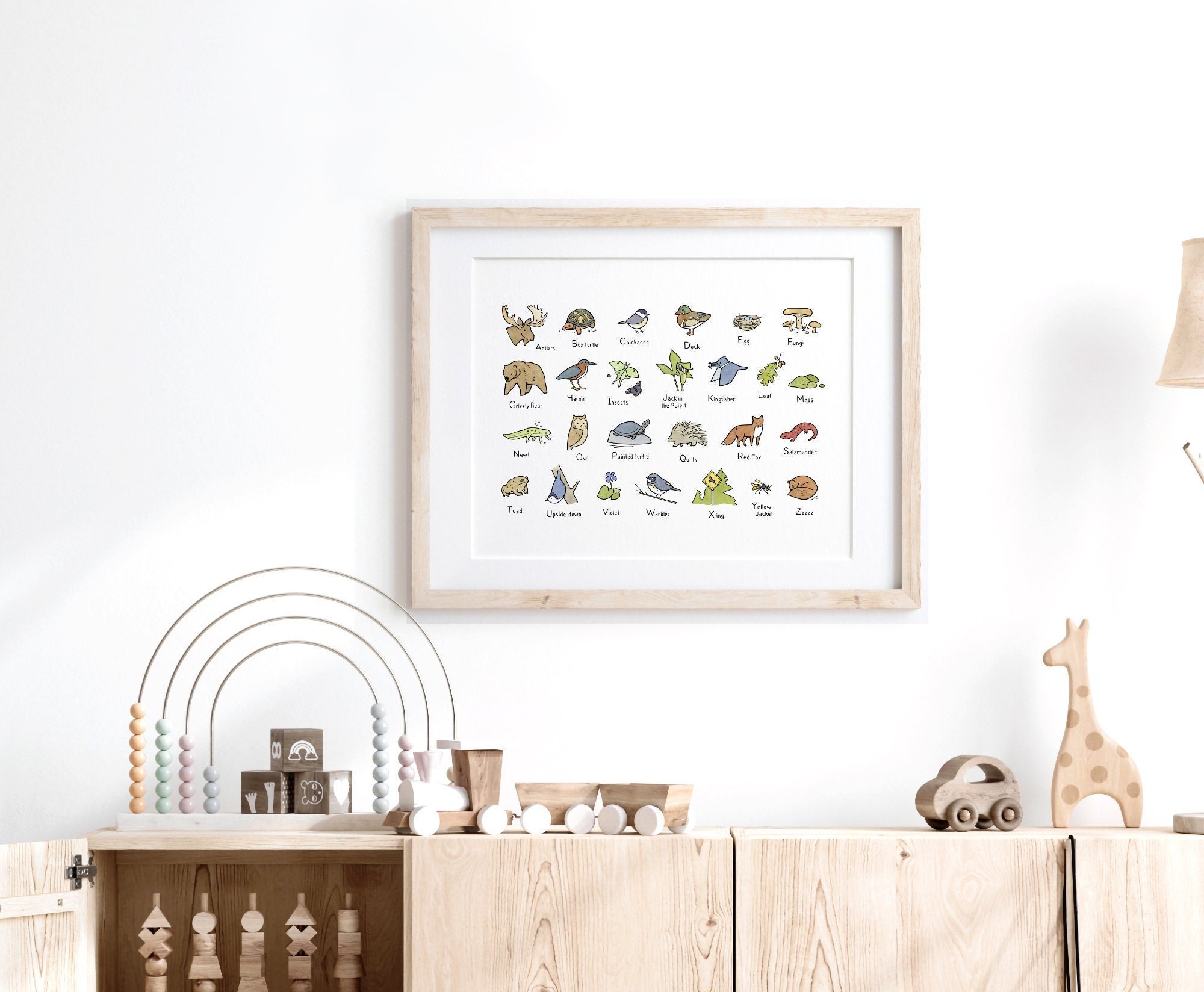 Woodland Animals Alphabet Art Print: Forest Nursery Decor - Etsy
