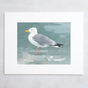 Herring Gull Beach Print Large Seagull Nautical Bird Art image 9