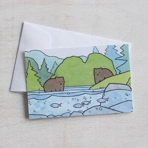 Small Gift Note Cards Summer Woodland Animals Set image 4