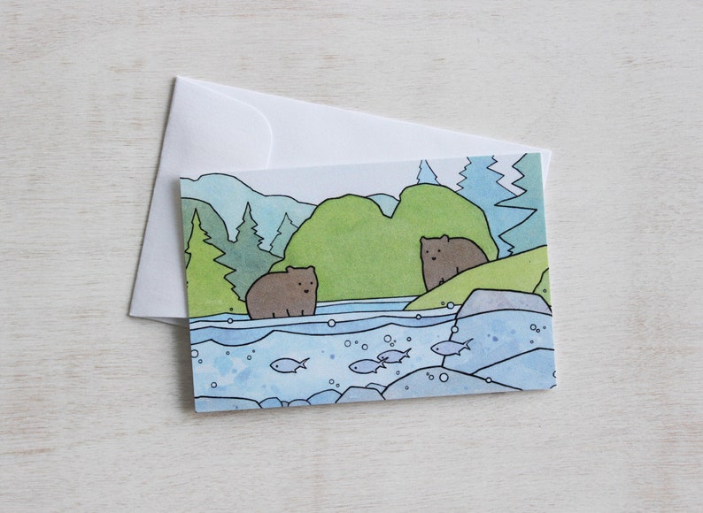 Small Gift Note Cards Summer Woodland Animals Set image 4