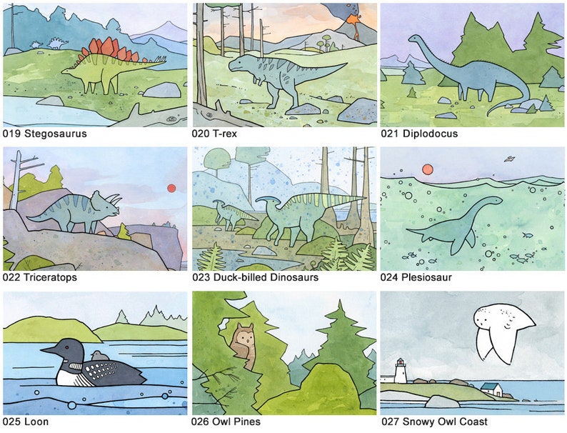 Mini Print Set Choose Your Own Animal Illustration Series image 4