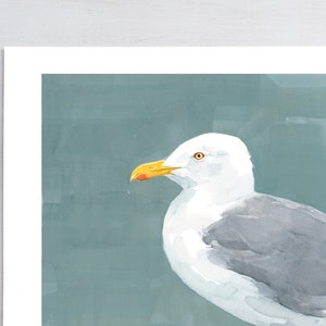 Herring Gull Beach Print Large Seagull Nautical Bird Art image 7