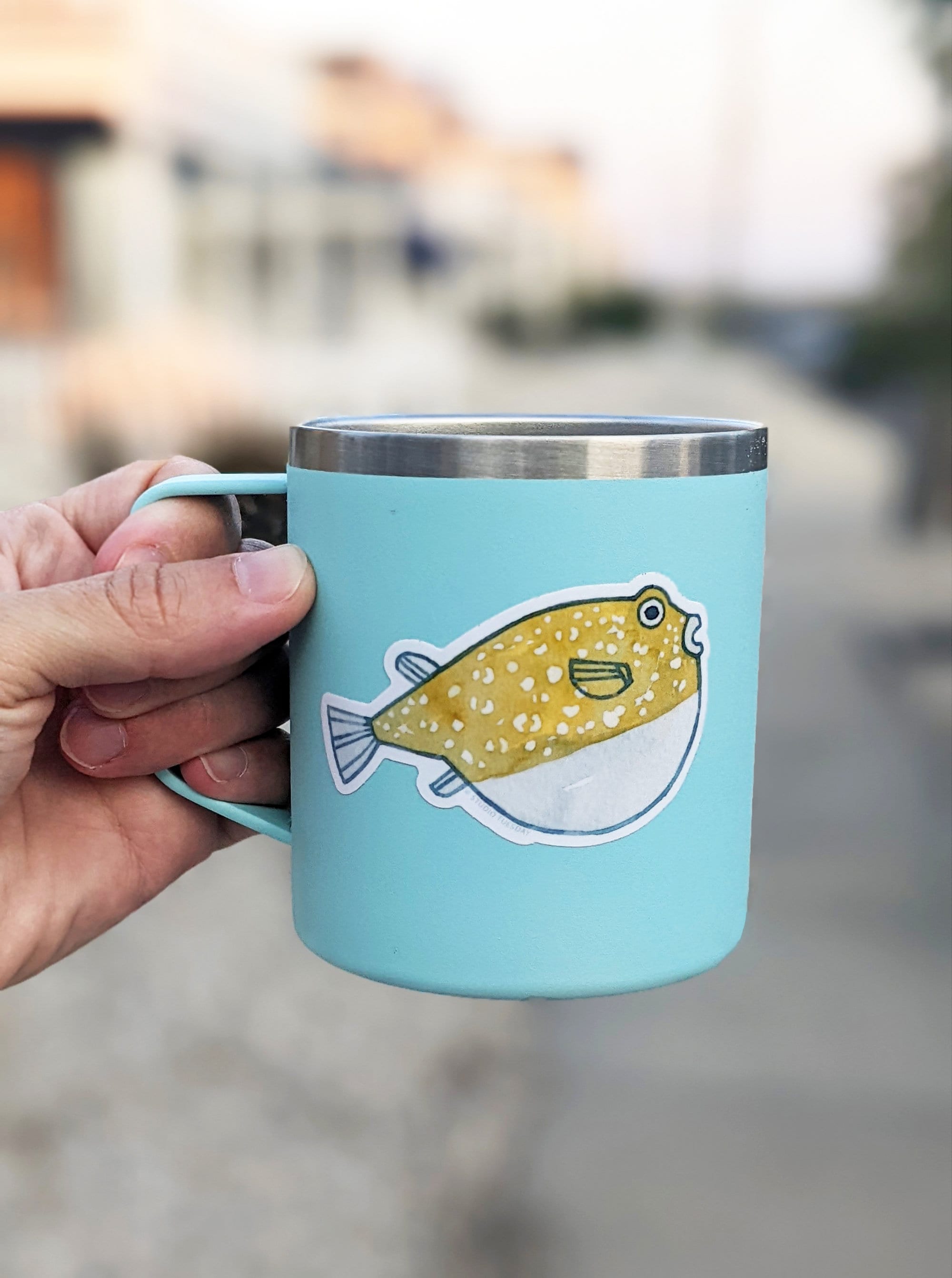 Hoverfish Sticker Pufferfish Sticker: Waterproof Vinyl Ocean Animal Art Decal - Etsy