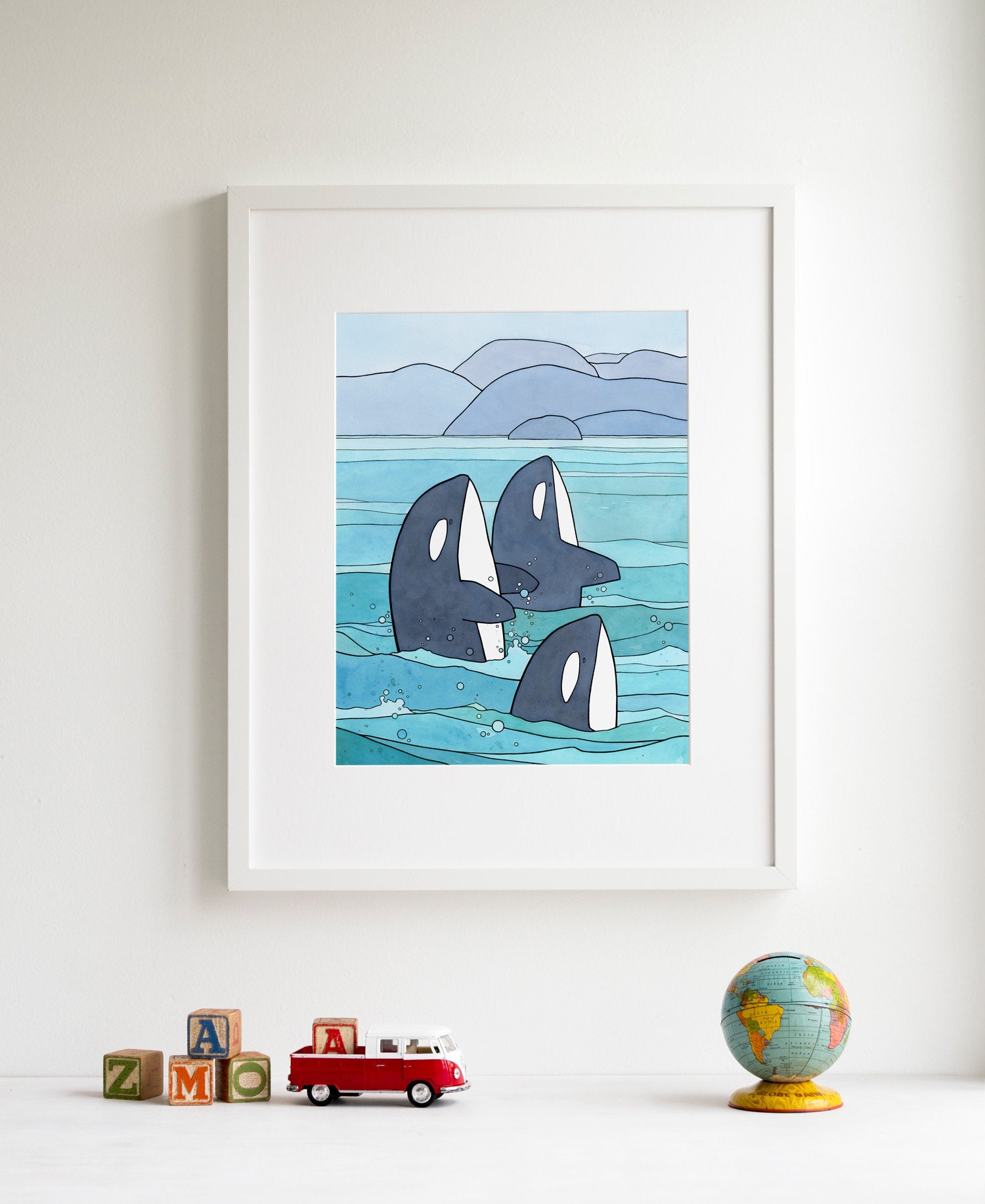 Orca Druck Killerwale Illustration Pazifik Nordwest Küsten | Etsy