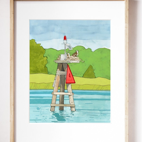 Osprey Channel Marker Art Etsy