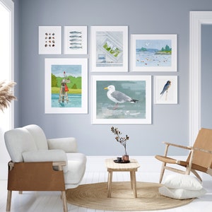 Herring Gull Beach Print Large Seagull Nautical Bird Art image 6