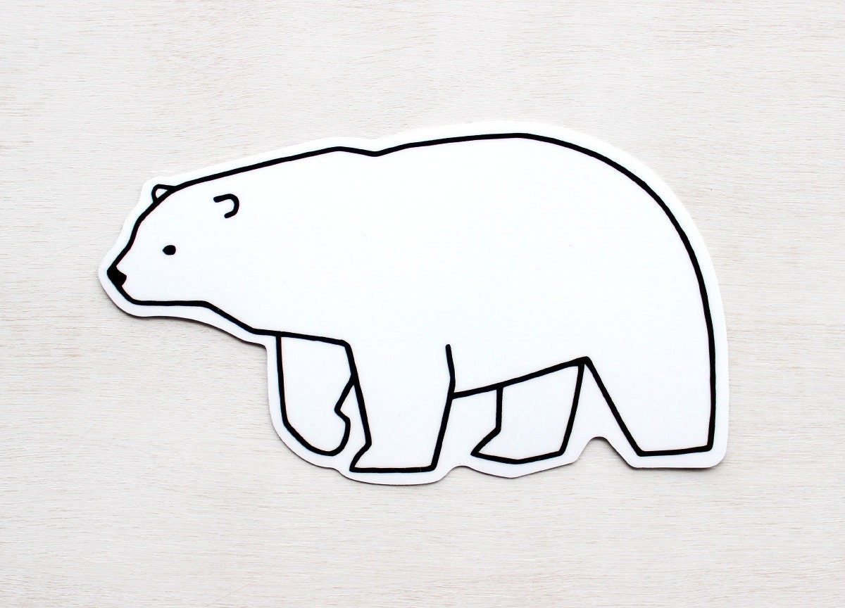 Polar Bear Sticker Vinyl Animal Art Sticker Water Bottle Etsy 日本