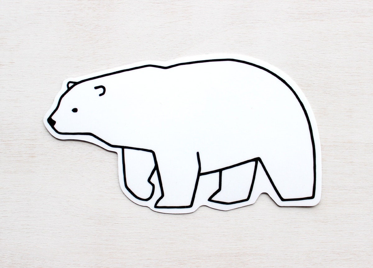 Polar Bear Sticker Vinyl Animal Art Sticker | Etsy