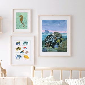 Tidepool aquarel Art Print nautische oceaan muur kunst kust muur decor afbeelding 4