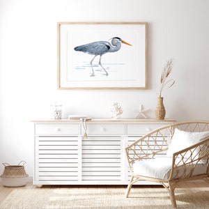 Great Blue Heron Watercolor Art Print Large Bird Art image 2
