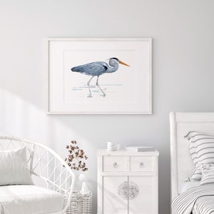 Great Blue Heron Watercolor Art Print Large Bird Art image 6