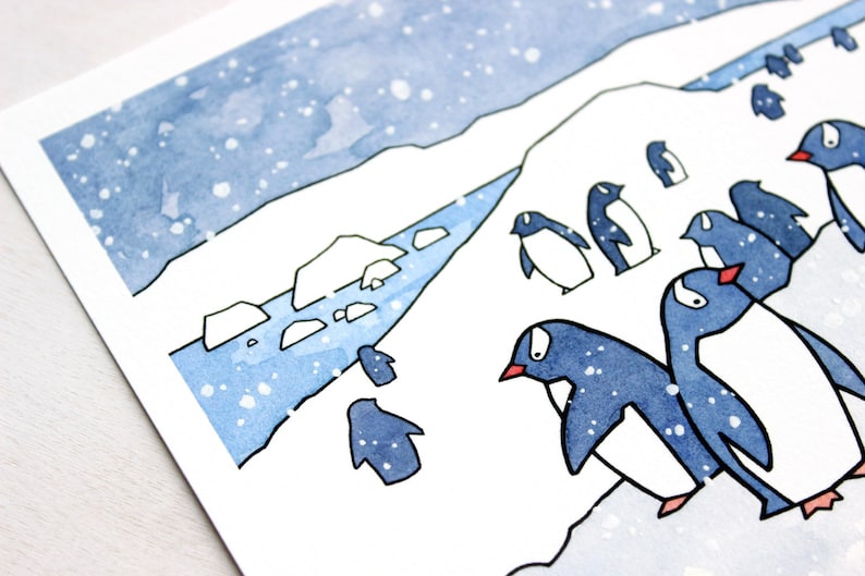Gentoo Penguins Art Print Nursery Wall Art Animal Nursery Decor image 5