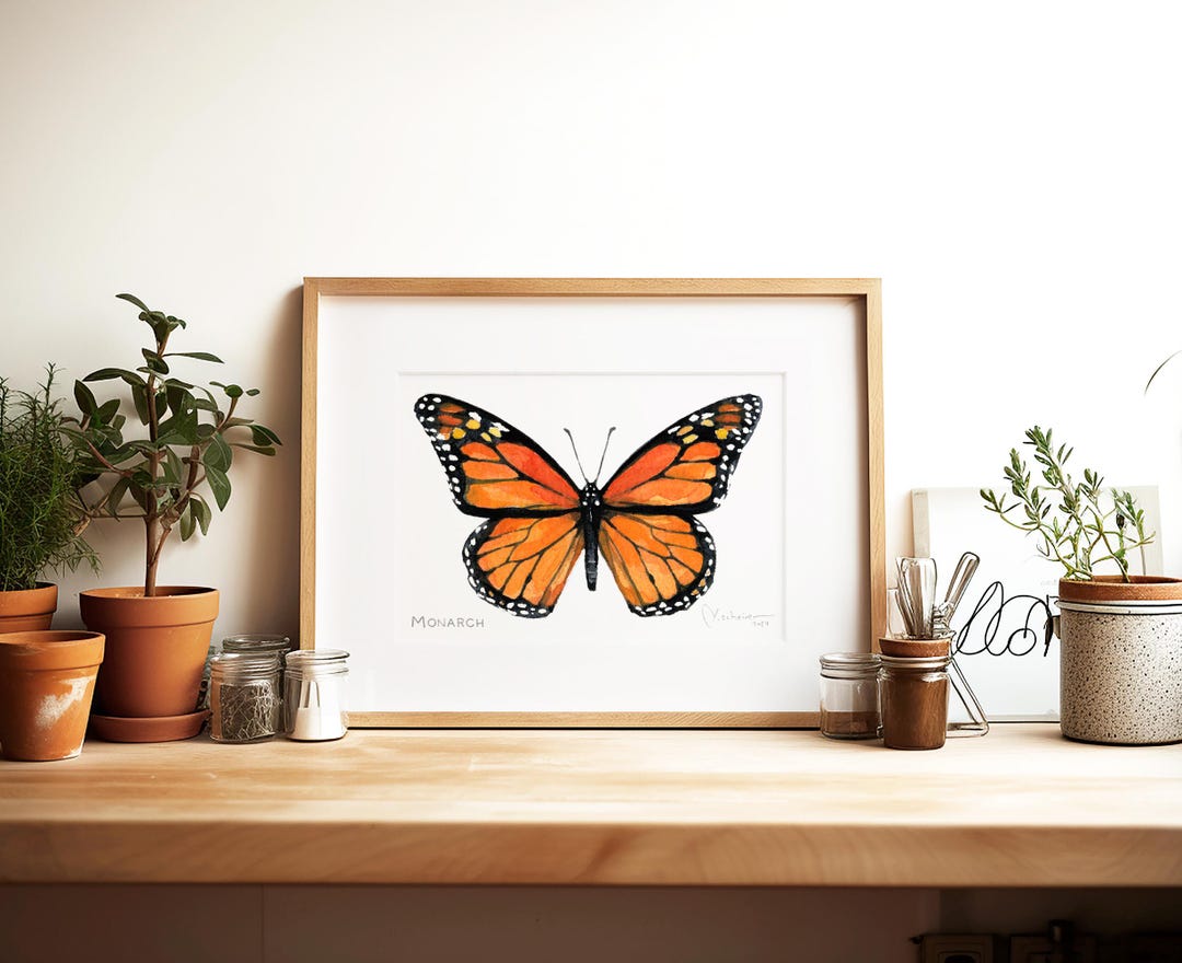 Monarch Butterfly Watercolor Art Print - Etsy