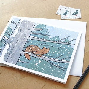 Pine Marten Christmas Card Animal Illustrated Holiday Card image 3