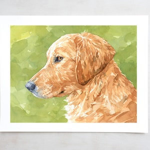 Golden Retriever Dog Print Watercolor 11x14 Limited Edition Print Dog Art Pet Portrait image 1