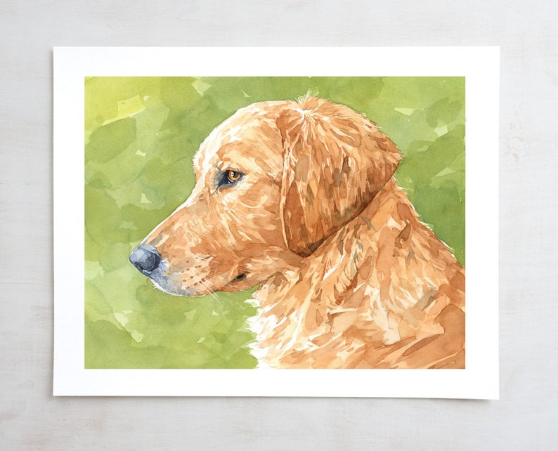 Golden Retriever Dog Print Watercolor 11x14 Limited Edition Print Dog Art Pet Portrait image 1