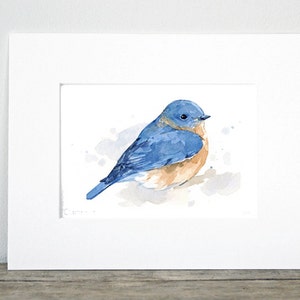 Bluebird Watercolor Painting Bird Print Bird Watcher Gift image 3